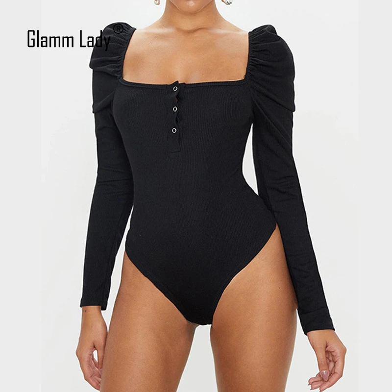 Женское осенне зимнее боди Glamm женское пикантное с длинным рукавом модное для