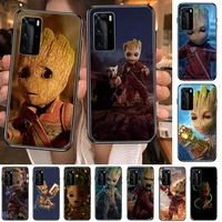 groot clear phone case for huawei honor 20 10 9 8a 7 5t x pro lite 5g black etui coque hoesjes comic fash