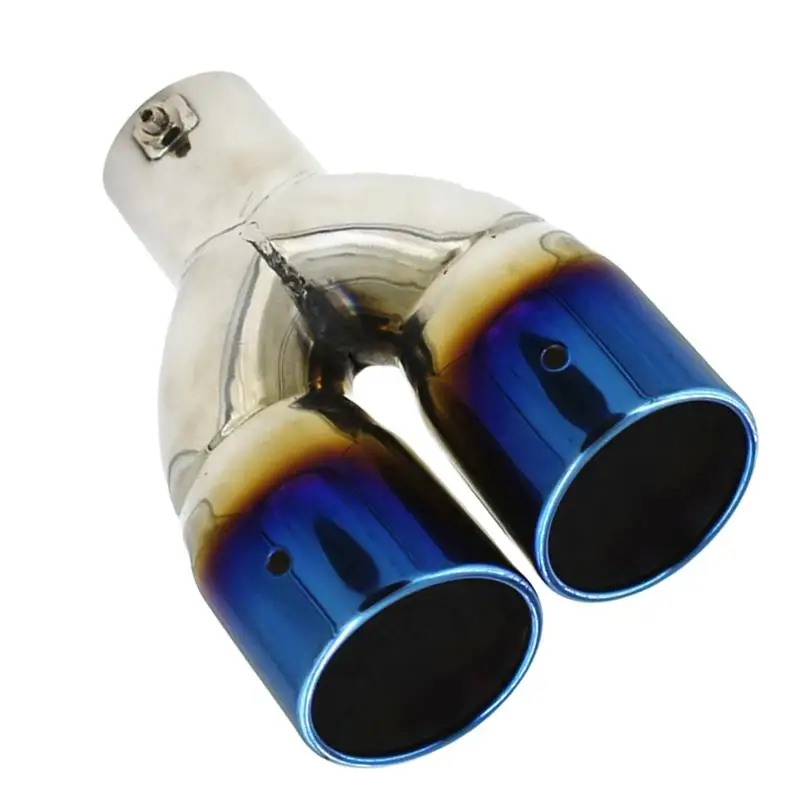 1 шт. глушитель из нержавеющей стали с синим изогнутым хвостом для автомобиля на