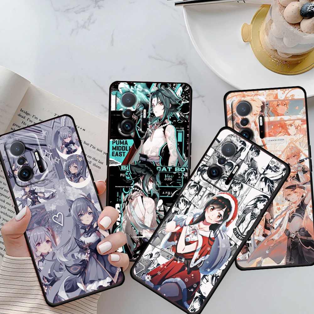 

Genshin Impact For Xiaomi Mi 11 10 Ultra 11T 10T Note 10 Lite 11i 10i 10S 5G Soft Black Phone Case Cover Shell