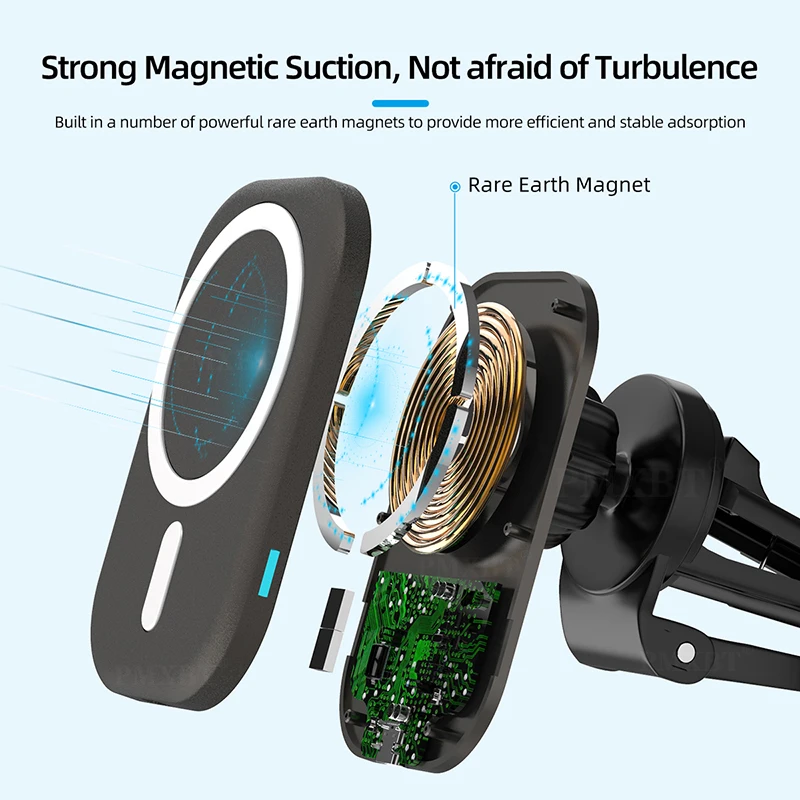 

15W Macsafe Wireless Car Charger For iPhone 12 Pro Max Mini Magnetic Phone Stand Holder Air Vent Mount Bracket Magsafing Charger