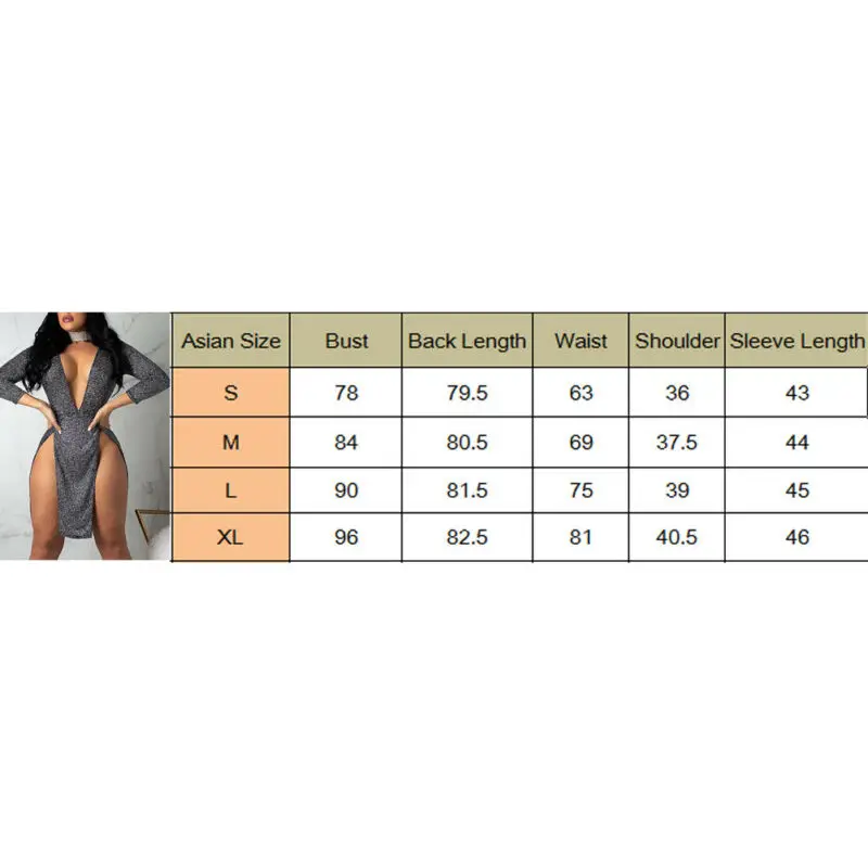 

Sexy-Women-Sequin-Deep V-Bandage-Bodycon-Evening-Party-Cocktail-Club-Mini-Dress