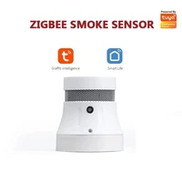 tuya zigbee smart smoke detector sensor security alarm smoke alarm fire protection smart sensor work with tuya smart life app