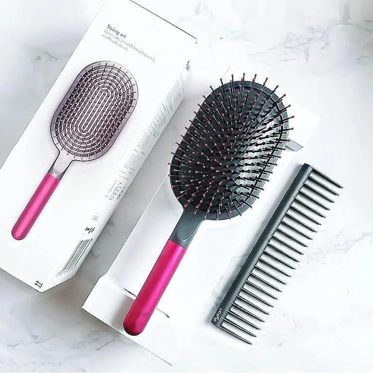 Dysoned-cepillo de dientes anchos para peluquer&iacute;a, rastrillo de aire para desenredar el pelo, masaje, Juego de 2 piezas, accesorios de herramientas-0