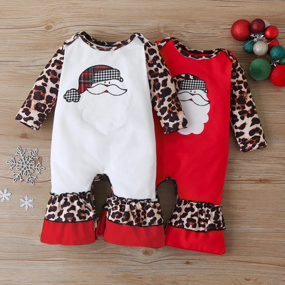 

Baby Santa Embroidered Jumpsuit Casual Romper Newborn Infant Bodysuit
