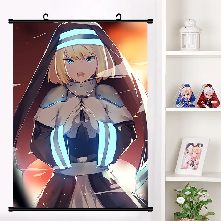 B Аниме Enn No Shouboutai Fire Force Arthur Boyle Iri Настенная роспись настенный плакат Otaku коллекция домашнего декора - Цвет: B
