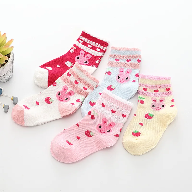 5 пар/лот новые осенние носки для девочек хлопковые кружевные детские