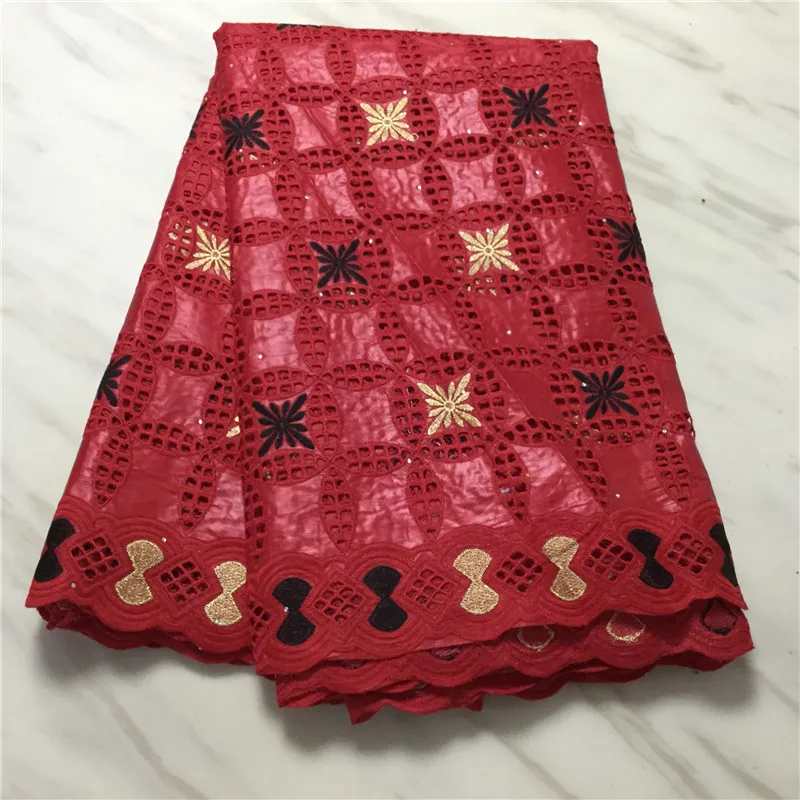 Красный африканский базин богатый материал для женщин с камнями вышивка