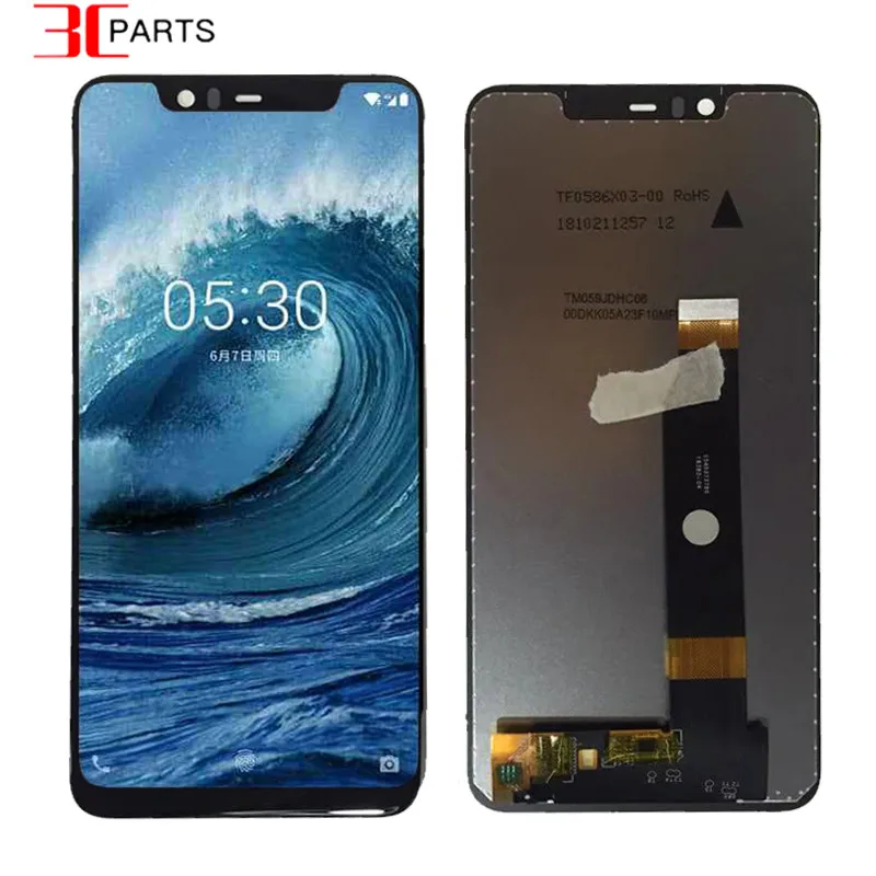 Дисплей сенсорный экран LCD 5,8 дюймов для Nokia 5.1 Plus с сборкой X5 запчастей для замены.