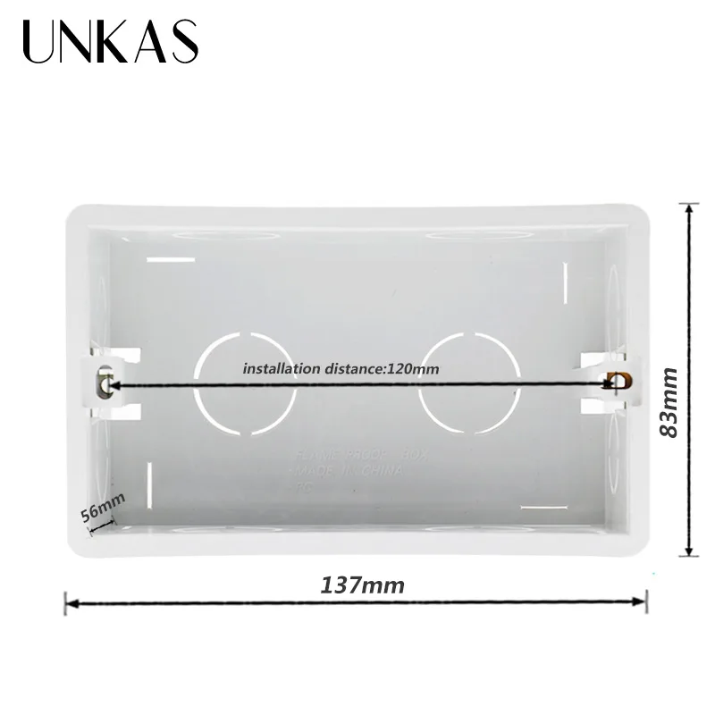 Внутренняя кассета UNKAS распределительная коробка для монтажа в стену белая