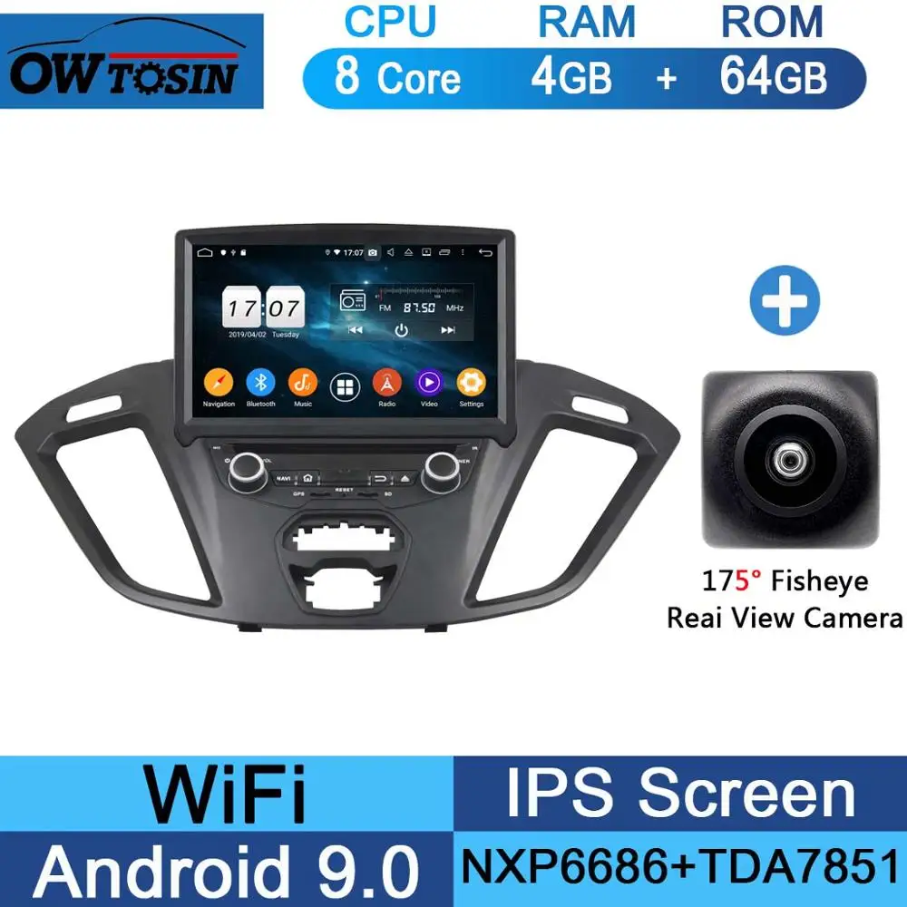 64G Fisheye Camera " ips 1920*1080 8 ядерный 4G+ 64G Android 9,0 автомобильный dvd-плеер для Ford Transit Custom 2013 DSP радио gps - Цвет: 64G Fisheye Camera