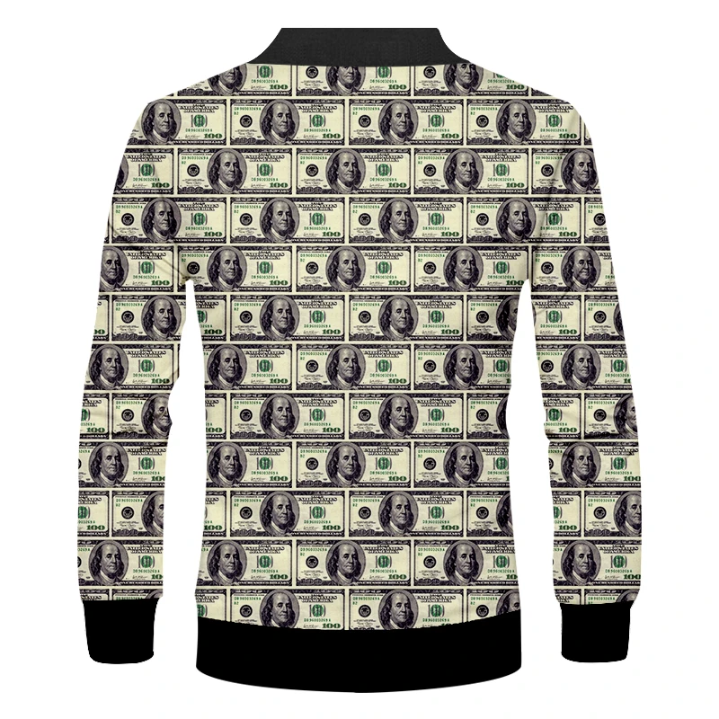 Куртка IFPD мужская на молнии с 3D принтом длинным рукавом размера плюс весна-осень