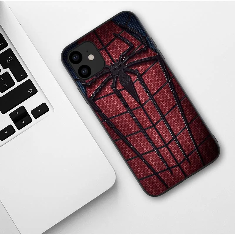 Мягкий Черный силиконовый чехол для телефона с человеком-пауком для iPhone 11Pro Max Deadpool, крутой чехол для iPhone X 5 5S SE 6 6S 7 8 Plus XS MAX XR