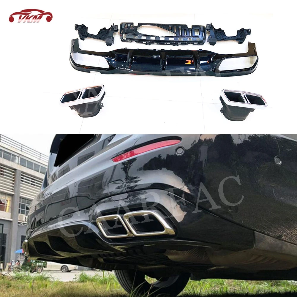 ABS Глянцевая задняя панель диффузор губа на задний бампер с выхлопная система для