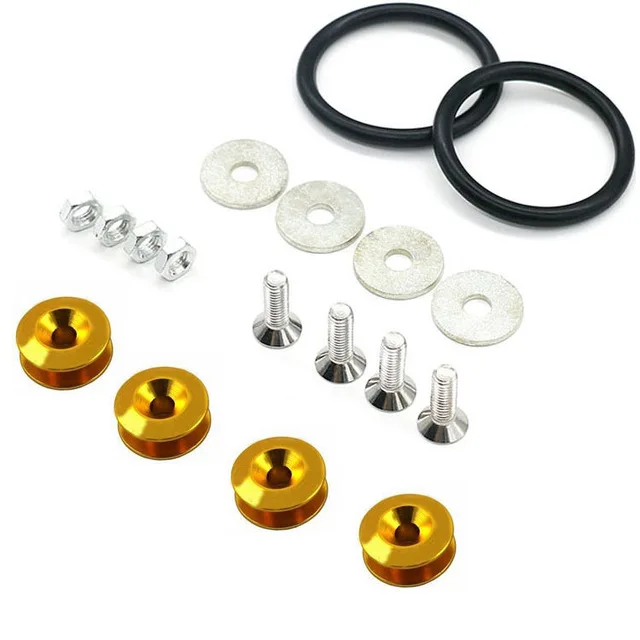 gold Mr Cartool автомобильный бампер крепление Quick Release бамперы Авто хромированный крепеж для JDM Neo багажника крыло люка крышки комплект доступно 6 цветов - Цвет: gold