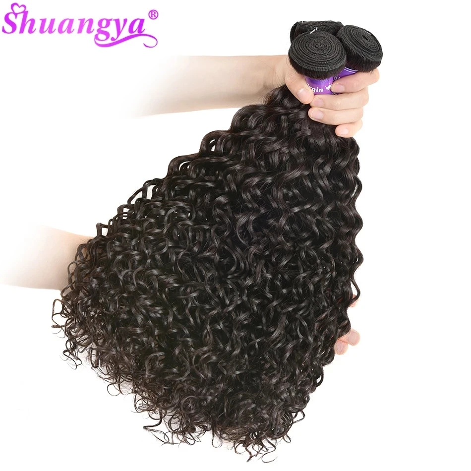 Shuangya Малазийская волна воды с 13X4 кружевной фронтальный 100% Remy 3/4 пряди фронтальным