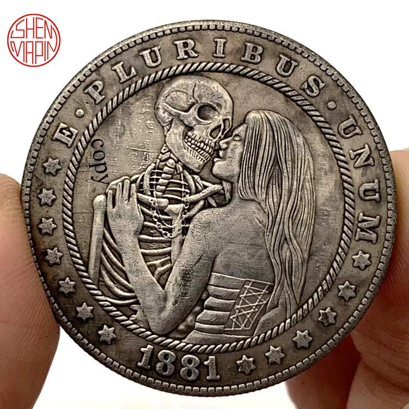 

Финальный поцелуй 1881 Хобо, никелевая монета, Морган, копия доллара монета, бродяга, медь коллекционные монеты