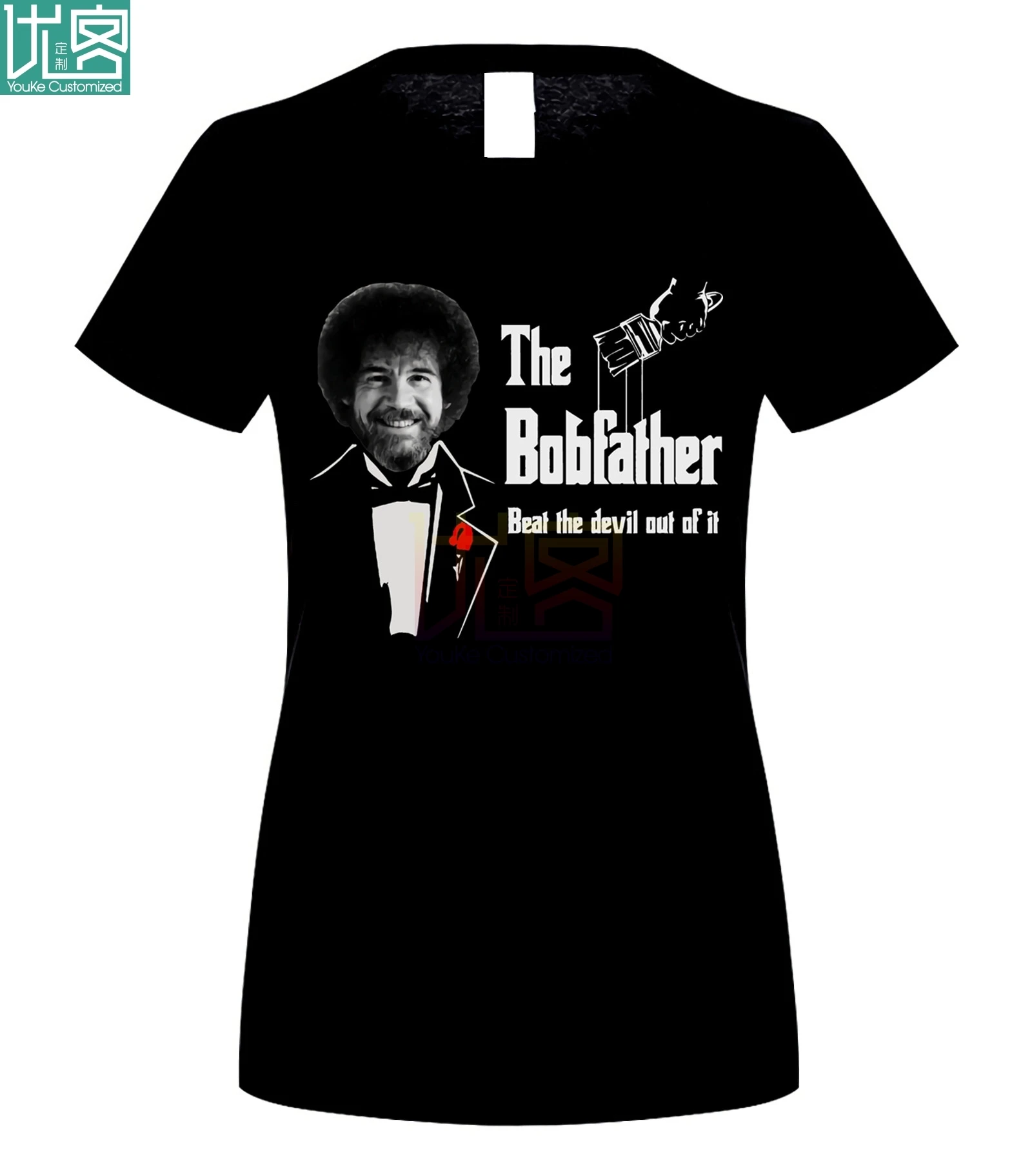 Мужская футболка Bob Ross The Bobfather Beat Devil Out Of It 2019|Мужские футболки| |