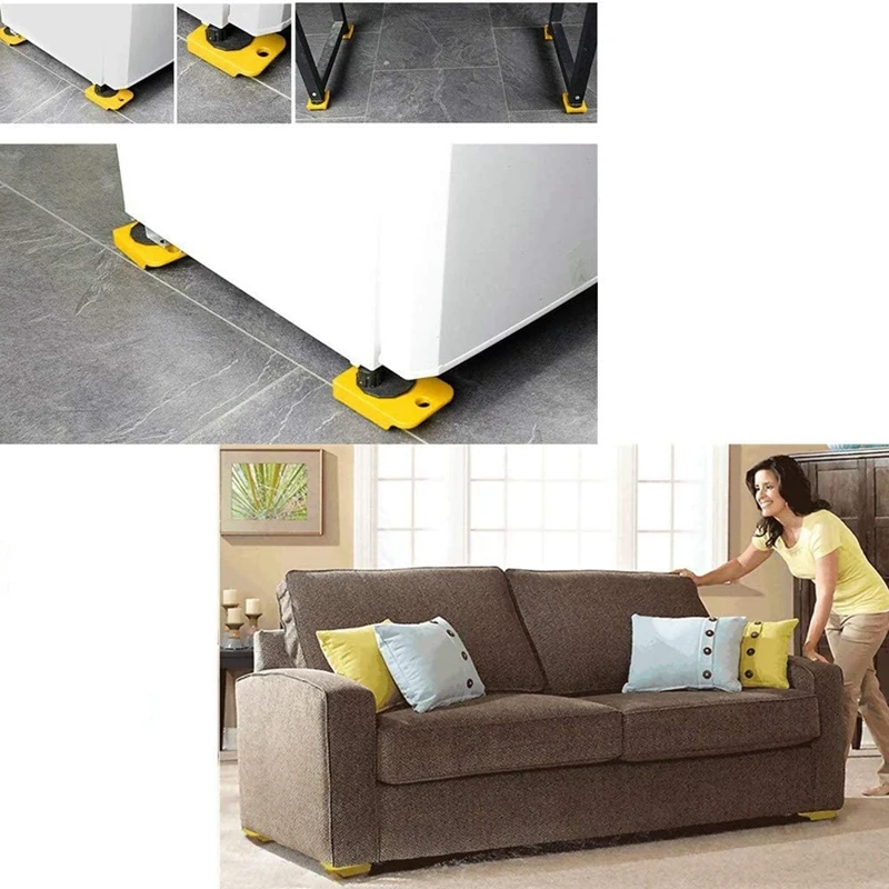 

4 PCS Moves Furniture Tool Moving Wheel Slider Transport Shifter Remover Roller Heavy for Heavy Furniture & Appliance