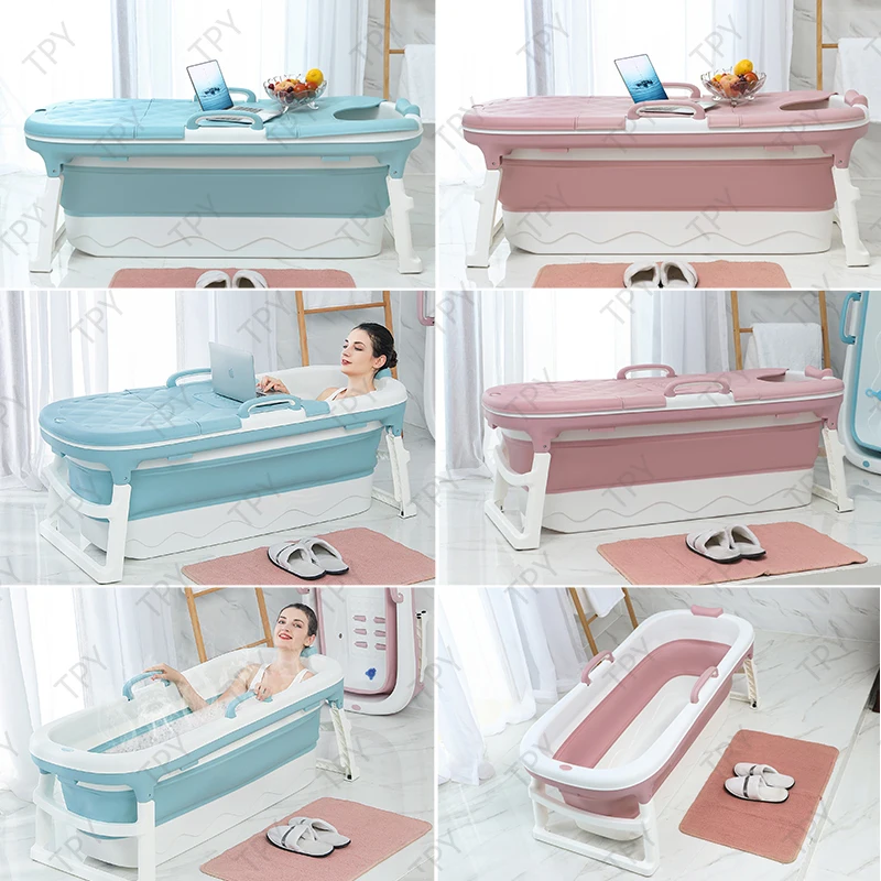 

Adult Bathtub Portable Collapsible Bathtub Baby Child Bathtub Household Large Tub Folding Shower Tray Comfortable 2 Colors