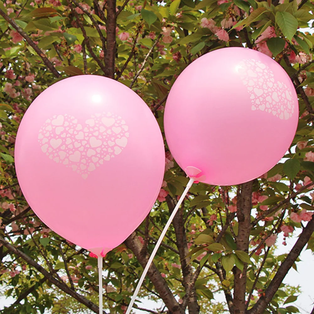 

100pcs 12 inch Round Latex Balloons Love Heart Printed Balloon for Party Decoration 2.8g Balloons for Kids Having Fun (Red)