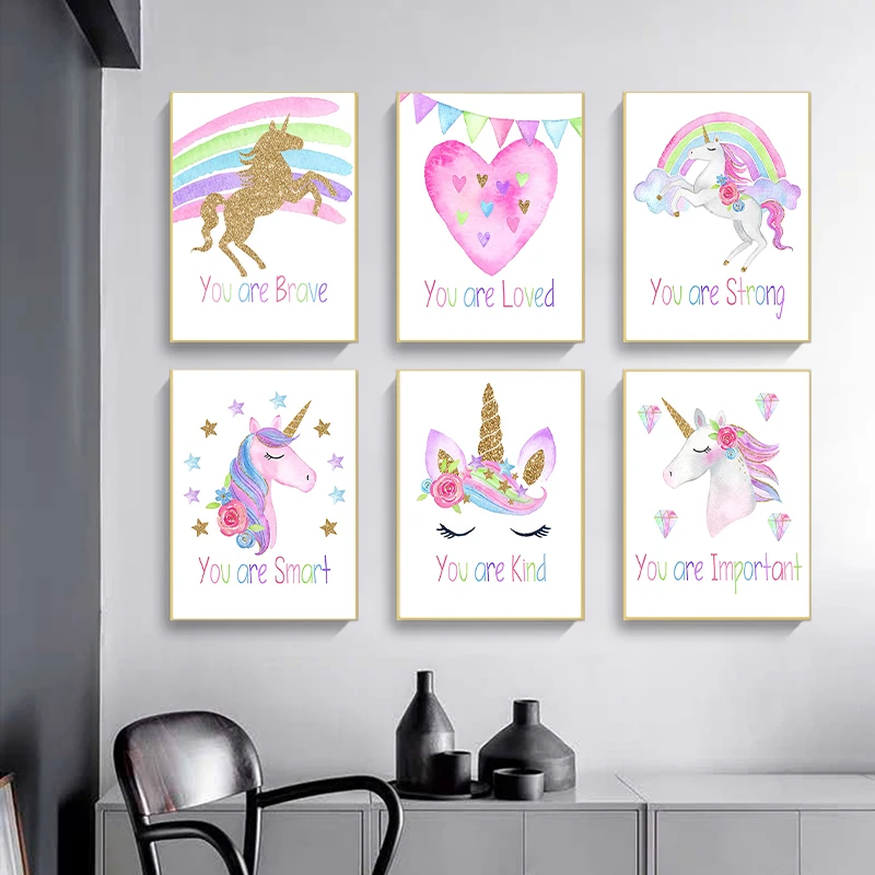 Nordic простой в виде единорога из мультфильма под искусственные бриллианты