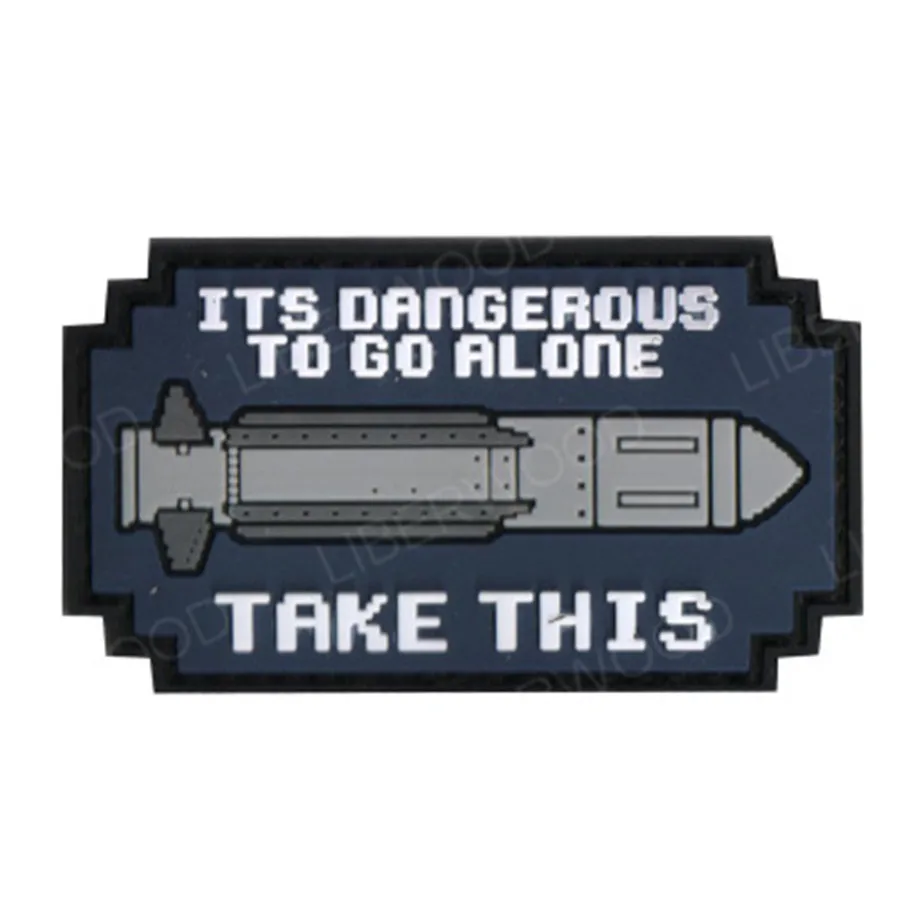 1 Ретро видео игра Dangerous Go Alone Take оружие пистолет ракетная винтовка Калашников AK47 Боевой Дух Тактическая спецназ нашивка, значок, аппликация - Цвет: 1