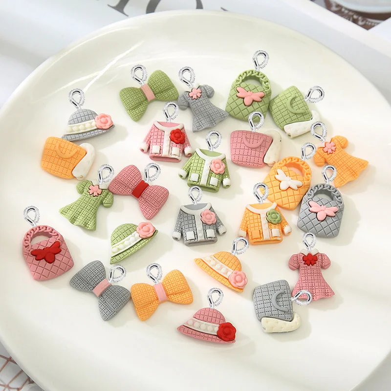 

6 шт./компл. Kawaii Подвеска из искусственной ткани для изготовления ювелирных изделий «сделай сам», подвеска, серьги, ожерелье, брелок, аксессу...