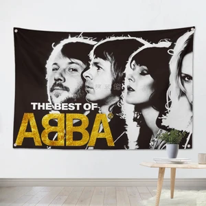 Music Theme Four Holes Wall Hanging Pop Rock Band Signboard Flag Banner Rock Music Stickers Canvas P