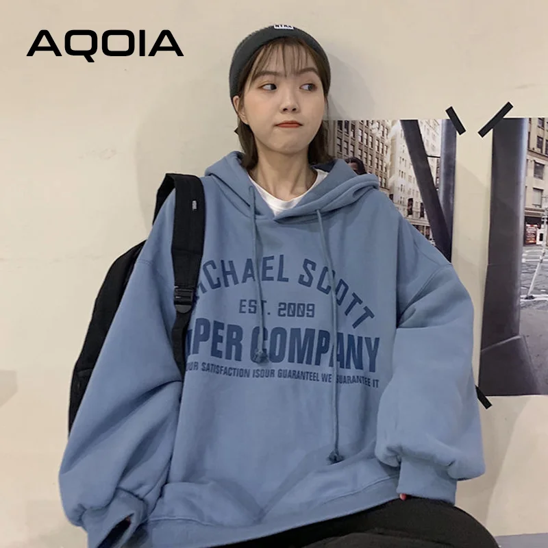 Осень 2020 уличная одежда свободные женские толстовки с буквенным принтом свитшот