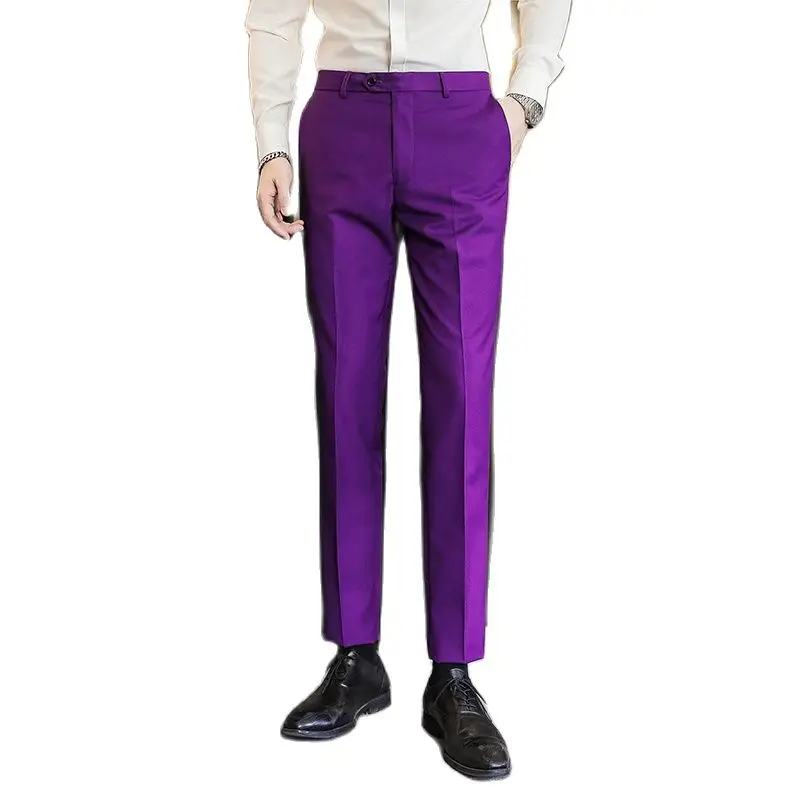

2021 Spring Autumn Suit Pants Mens Business Wedding Trousers 17 Color Pantalones Hombre Large Size Gentleman Man Formal Pants