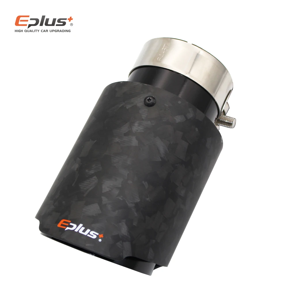 

Наконечник глушителя EPLUS, автомобильная выхлопная система, насадка на глушитель из матового углеродного волокна, универсальная прямая выхлопная труба, черный цвет