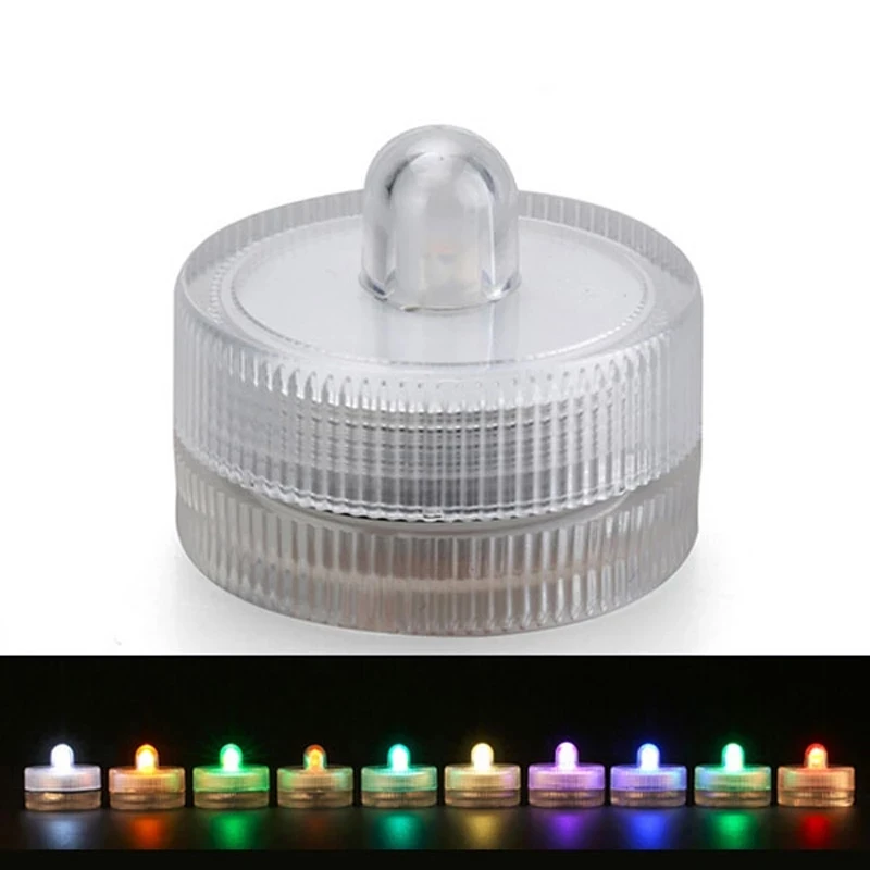 120pcs/Lot Battery Operated Submersible LED Tea Light Waterproof Candles Lamps For Wedding Party Decoration