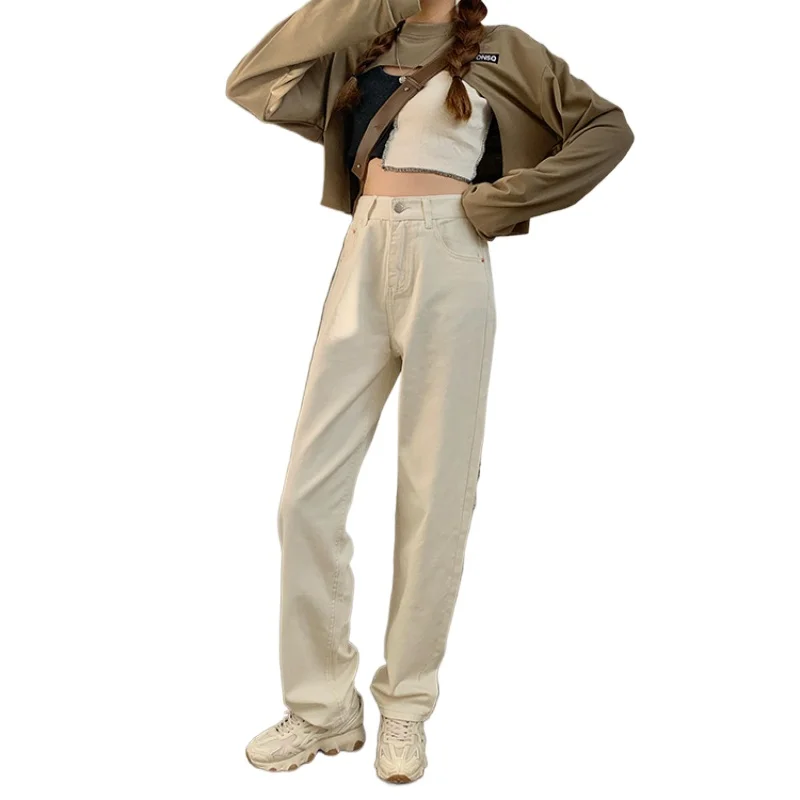 Женские джинсы-карандаш винтажные эластичные с высокой талией в Корейском стиле