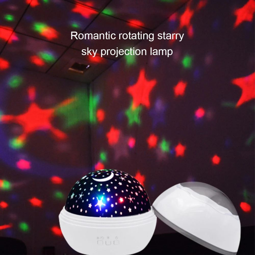 

Star Projector Lamp Children Bedroom LED Night Light Baby Lamp Decor 8 Color Rotating Starry Nursery Galaxy Projector Table Lamp
