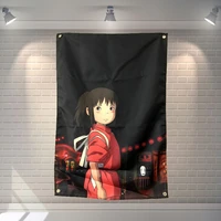 spirited away anime movies poster scrolls flag bar cafes hotel theme home decoration banners hanging art waterproof cloth