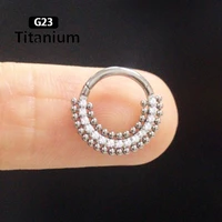 1ps g23 titanium piercing hoop hinged segment%c2%a0zircon%c2%a0stone piercing nose ring earrings hoop helix cartilage tragus body jewelry