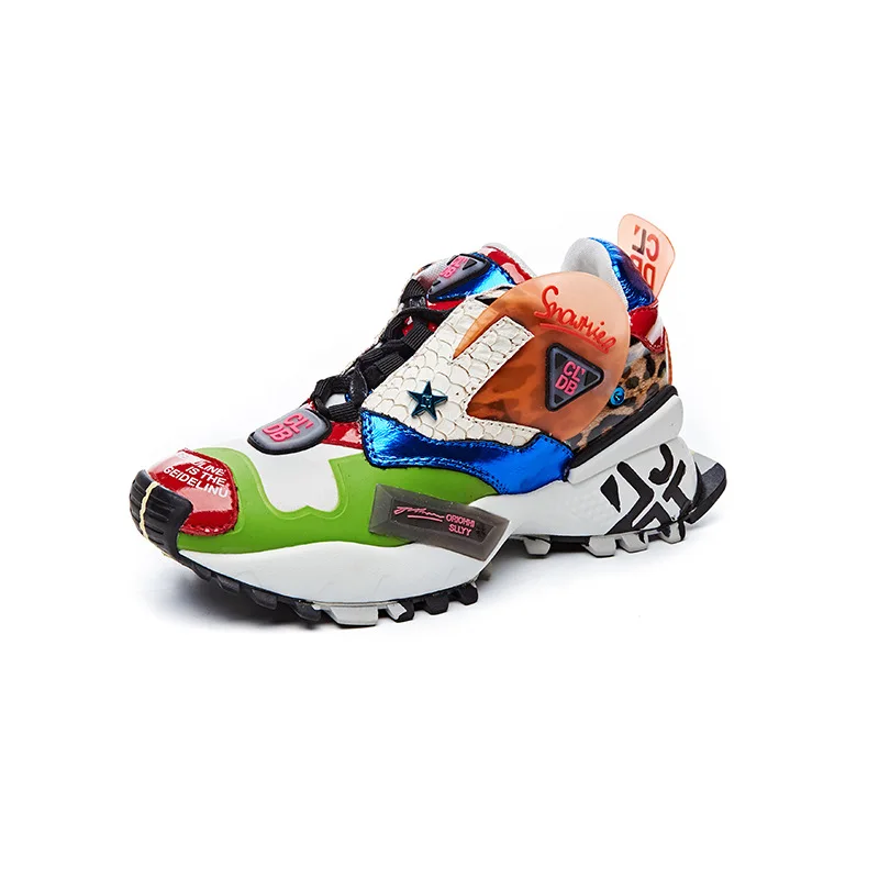 style 23 Emma king/Дизайнерские кроссовки на платформе; женская спортивная обувь на шнуровке для бега; Повседневная обувь из вулканизированной кожи и лайкры на плоской подошве; Прогулочные кроссовки - Цвет: style 23