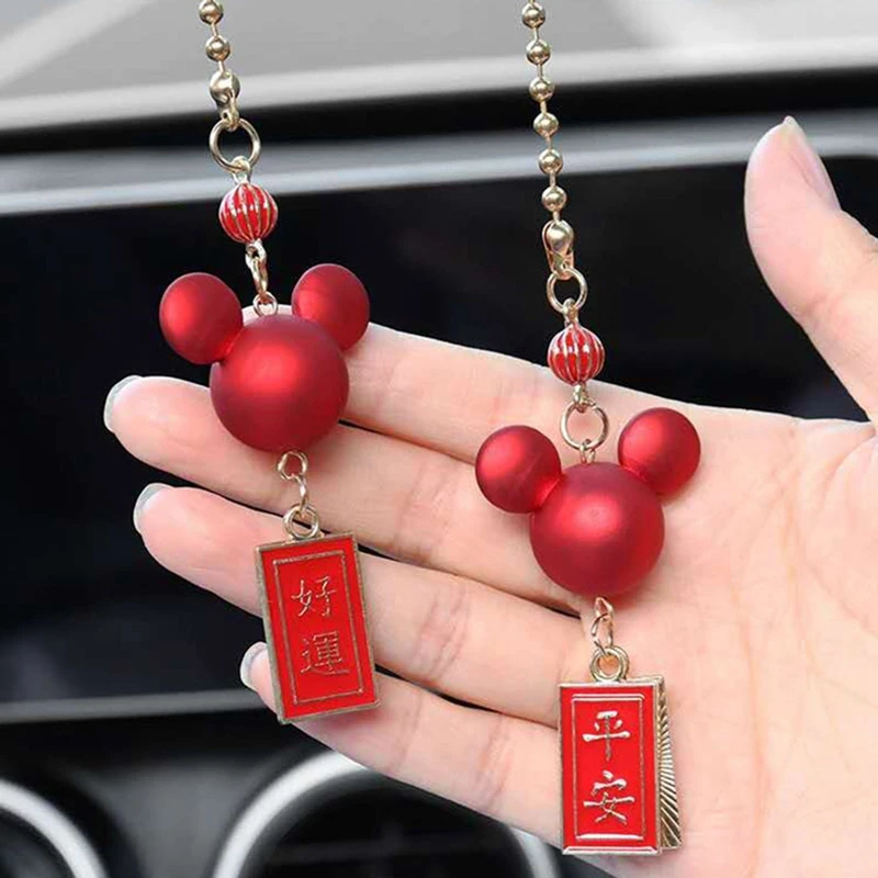 

2Pcs Car Rearview Mirror Lucky Hanging Pendant Gifts Car Pendants Creative Cute Acrylic Car Interior Accessories Decoration