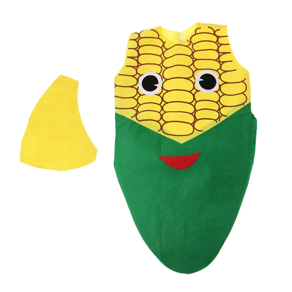 Kids Fabric Corn Costume Non-woven Vegetable Outfit Cartoon Party Fancy Dress 84*46 cm |