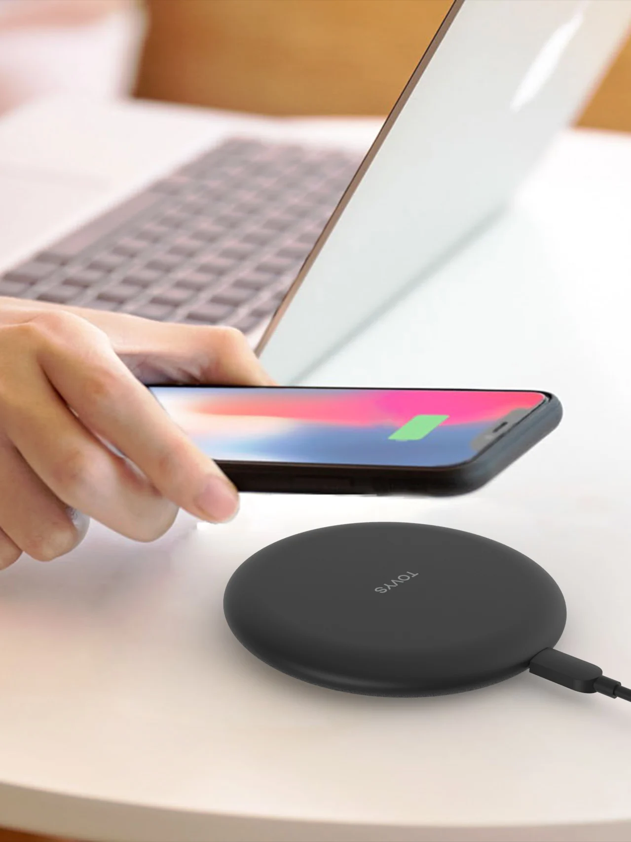 Беспроводное зарядное устройство TOVYS Express Qi для iPhone11 Pro Max XS Airpods 2 / note10 S10 + S10e s9