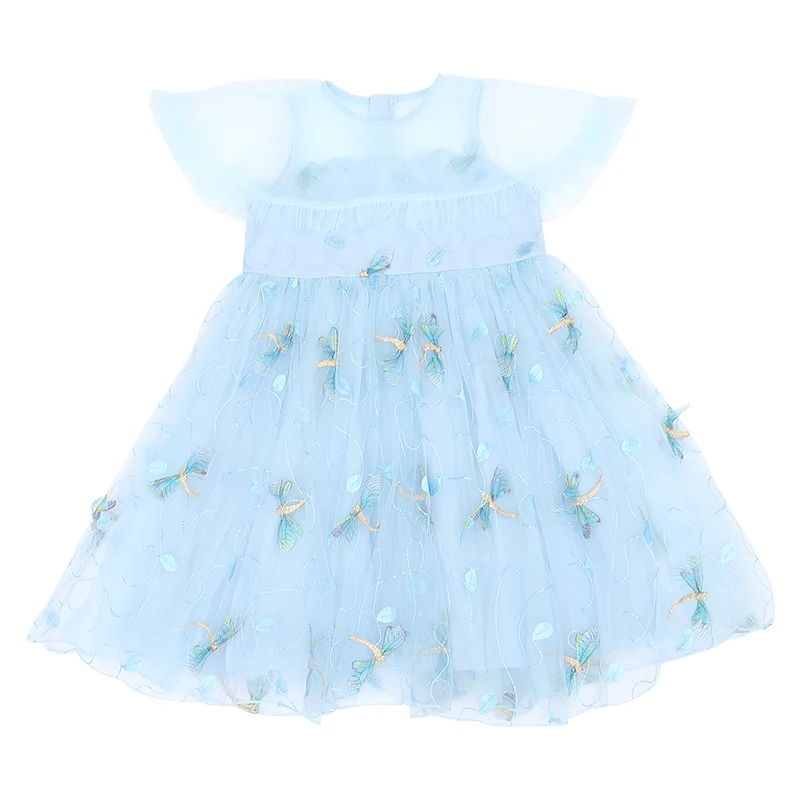 

Tz Boutique 2021 Summer New Dragonfly Gauze Dress Dress 4 To 12 Years Old Princess Dress Everyday Comfortable and Cute