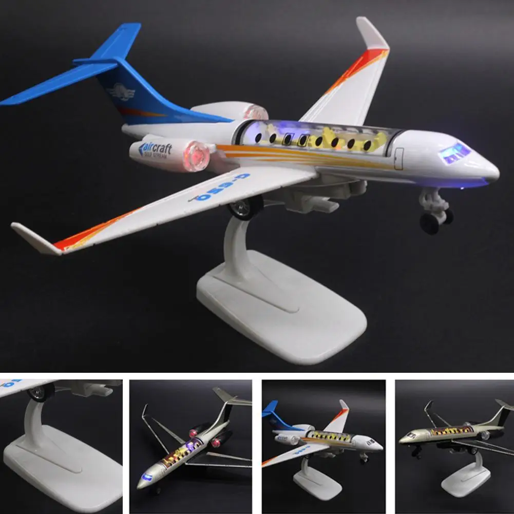 

Simulation Track Inertia Aircraft Music Story Children Alloy Business Jet Passenger Plane Toy Airplane Model Kids Airliner Gift