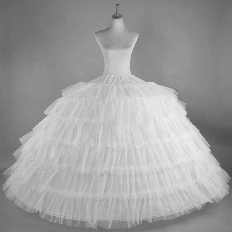 

White Tulle 6 Hoops Petticoats for Wedding Dress Plus Size Fluffy Woman Ball Gown Underskirt Crinoline Petticoat Skirt 2024