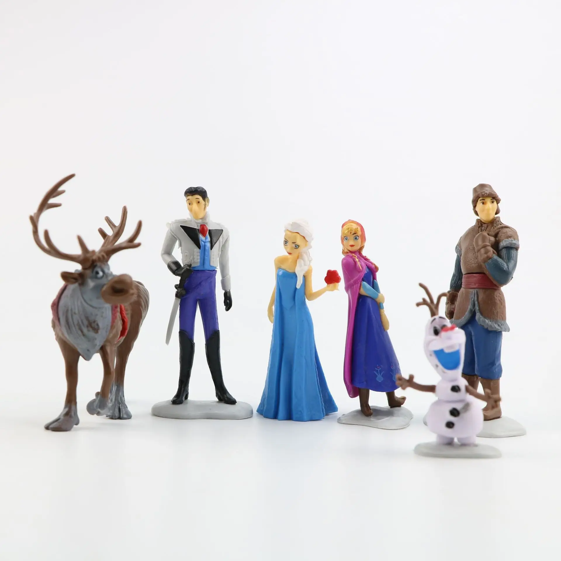 Disney Frozed Princess 5 шт./лот 10 см Анна Эльза Фигурки Кристофф Свен Олаф ПВХ модель куклы