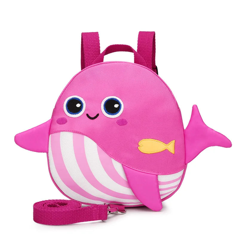 Милый детский рюкзак на лямках с рисунком Кита нейлоновый цветной ремнем для