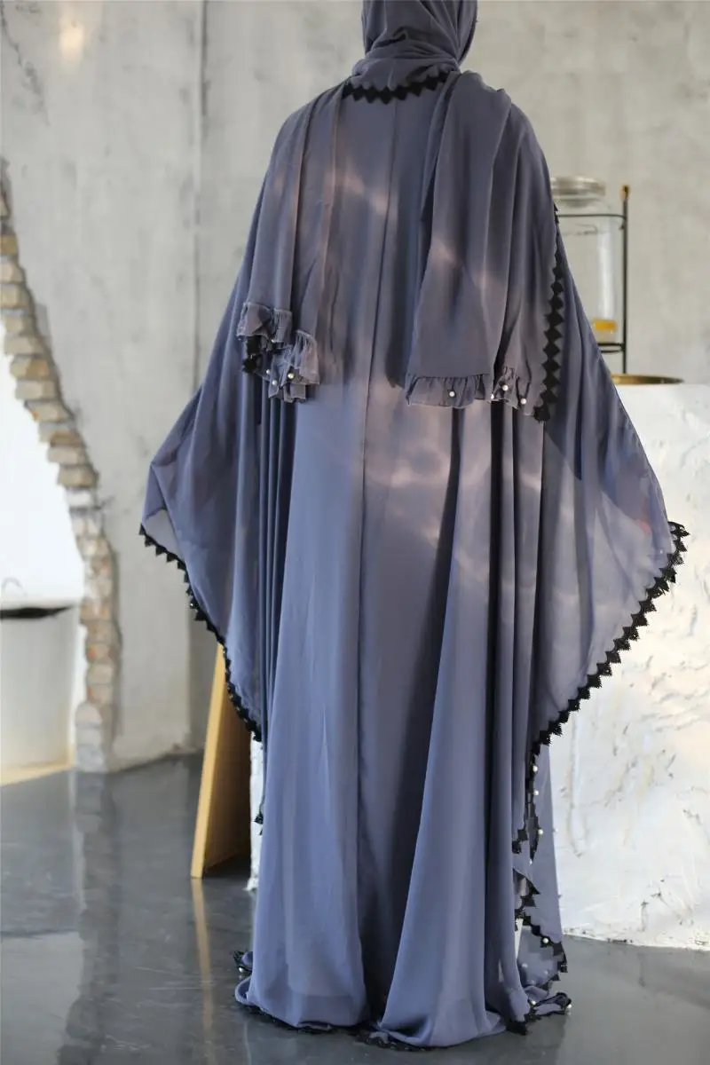 Шифоновое платье с рукавами летучая мышь вечерние|Мусульманская одежда| |