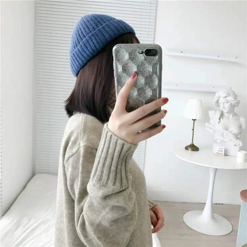 Мужская и женская кашемировая шапка модная зимняя шапочка вязаная в стиле хип