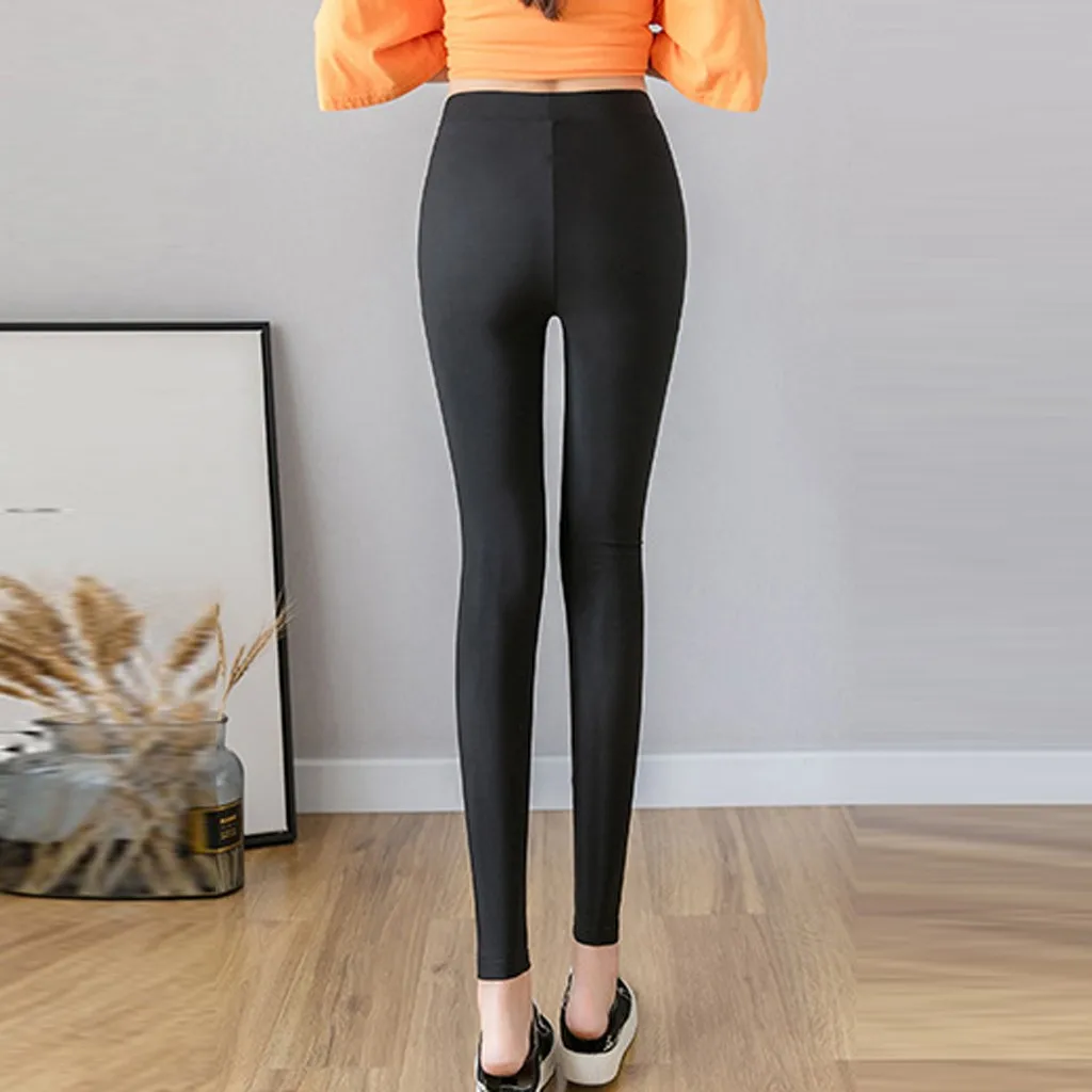 

2019 New Style Women Fashion Casual Leisure High Waist Trousers Tight Pants Pure Color Long Pants Z816