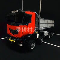 new moc rc dump truck 8x8 giant truck remote control electric fit leginglys moc 5287 kits building blocks bricks diy toys gift